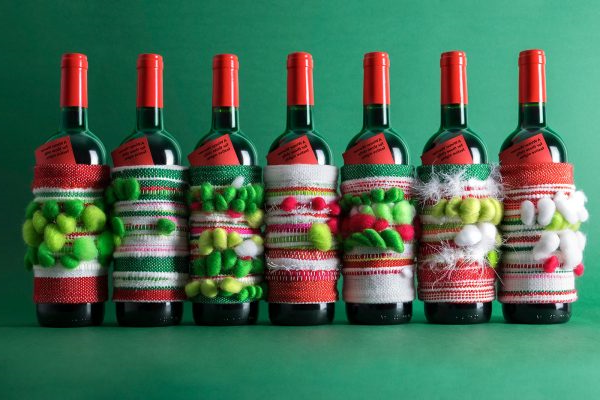 圣诞葡萄酒瓶包装 - 冬季保暖(图1)