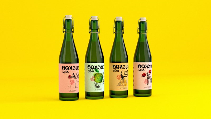 咕咕苹果酒是一种苹果酒品牌包装设计(图1)